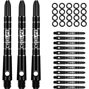 CyeeLife Pro Dart Shafts Aluminum 15Packs(5 Sets)+20pcs Rubber O Rings 40/48mm(Medium/Long) 5 Colour