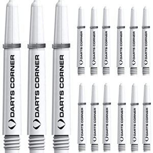 DESIGN DARTS Stems | 5 Sets of Tough Nylon Darts Corner Dart Shafts including Steel Ring, Multiple Sizes and Colours