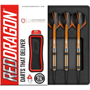 RED DRAGON Amberjack Series Darts Set with Flights and Shafts (Stems)