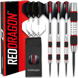 RED DRAGON Evo Series Tungsten Darts Set with Flights, Shafts (Stems) and Wallet
