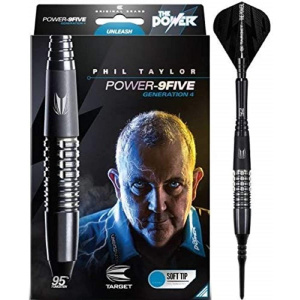 Target Darts Phil Taylor Power 9-Five Gen 4 95% Tungsten Soft Tip Darts Set