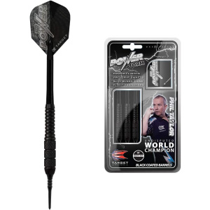 Target Darts Phil Taylor Power Storm 18G Brass Soft Tip Darts Set, Black