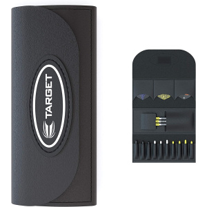 Target Darts Tri Fold Darts Wallet, Black, 3 Darts