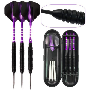 twh TownWarehouse 3 Pack Steel Darts Set 22 Grams with Aluminium Shafts and Flights including Case, Professional Metal Dart Tip set for Tournaments...
